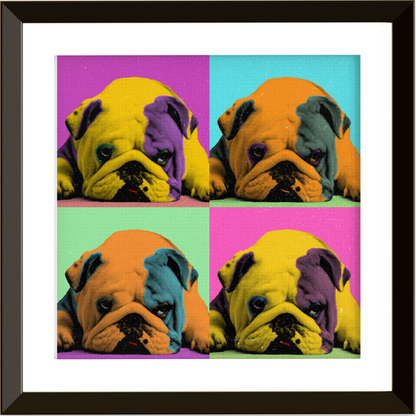 Warhol Style Pop Art Quad Portrait of Your Pet - Custom Canvas Print (Unframed)