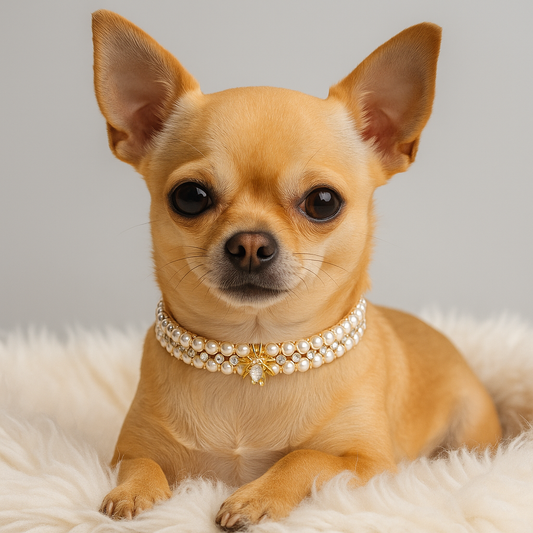 Sparkling Bumble Bee Rhinestone & Faux Pearl Pet Collar Necklace