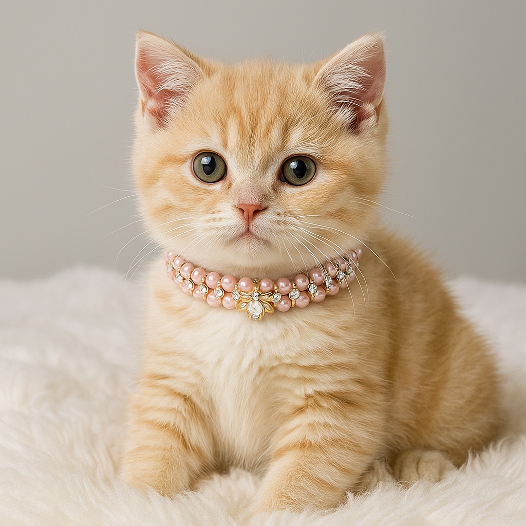 Sparkling Bumble Bee Rhinestone & Faux Pearl Pet Collar Necklace