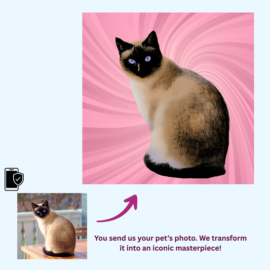 Iconic Pop Art Portrait of Your Pet - Custom Canvas Print (Unframed)