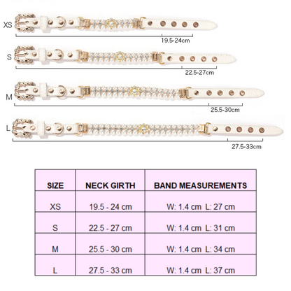 Sparkling Bumble Bee Rhinestone & Faux Pearl Pet Collar Necklace