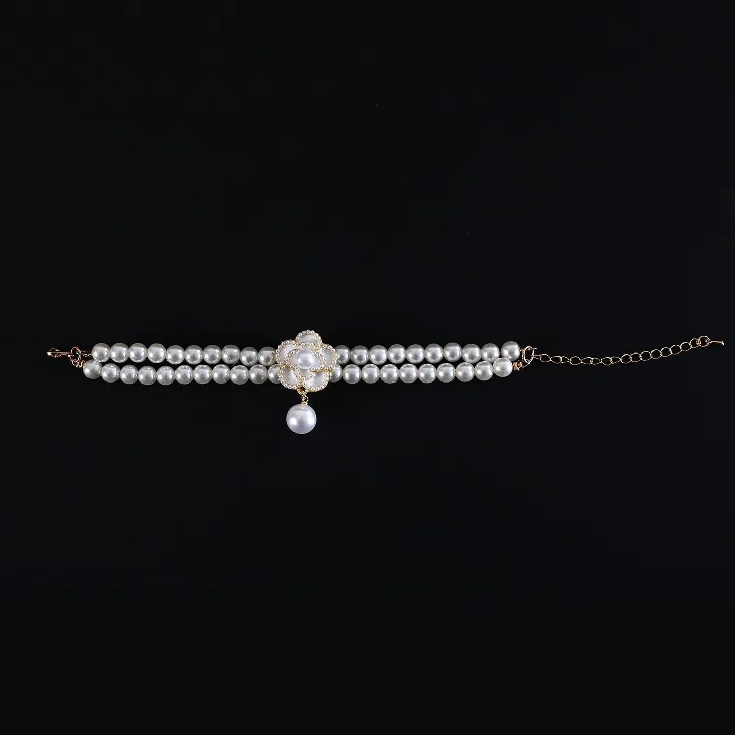 Elegant Camellia Faux Pearl Pet Necklace