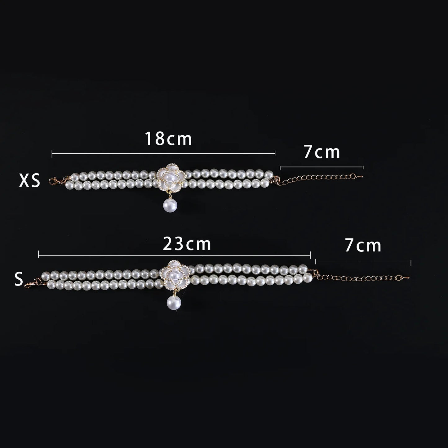 Elegant Camellia Faux Pearl Pet Necklace