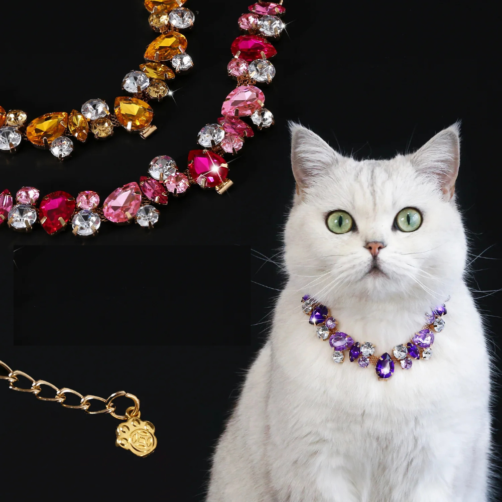 Stunning Rhinestone Adjustable Pet Necklace